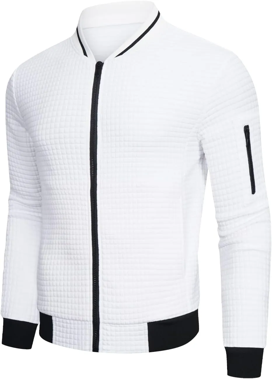 Mens Lightweight Jacket Casual Bomber Jacket Varsity Coat