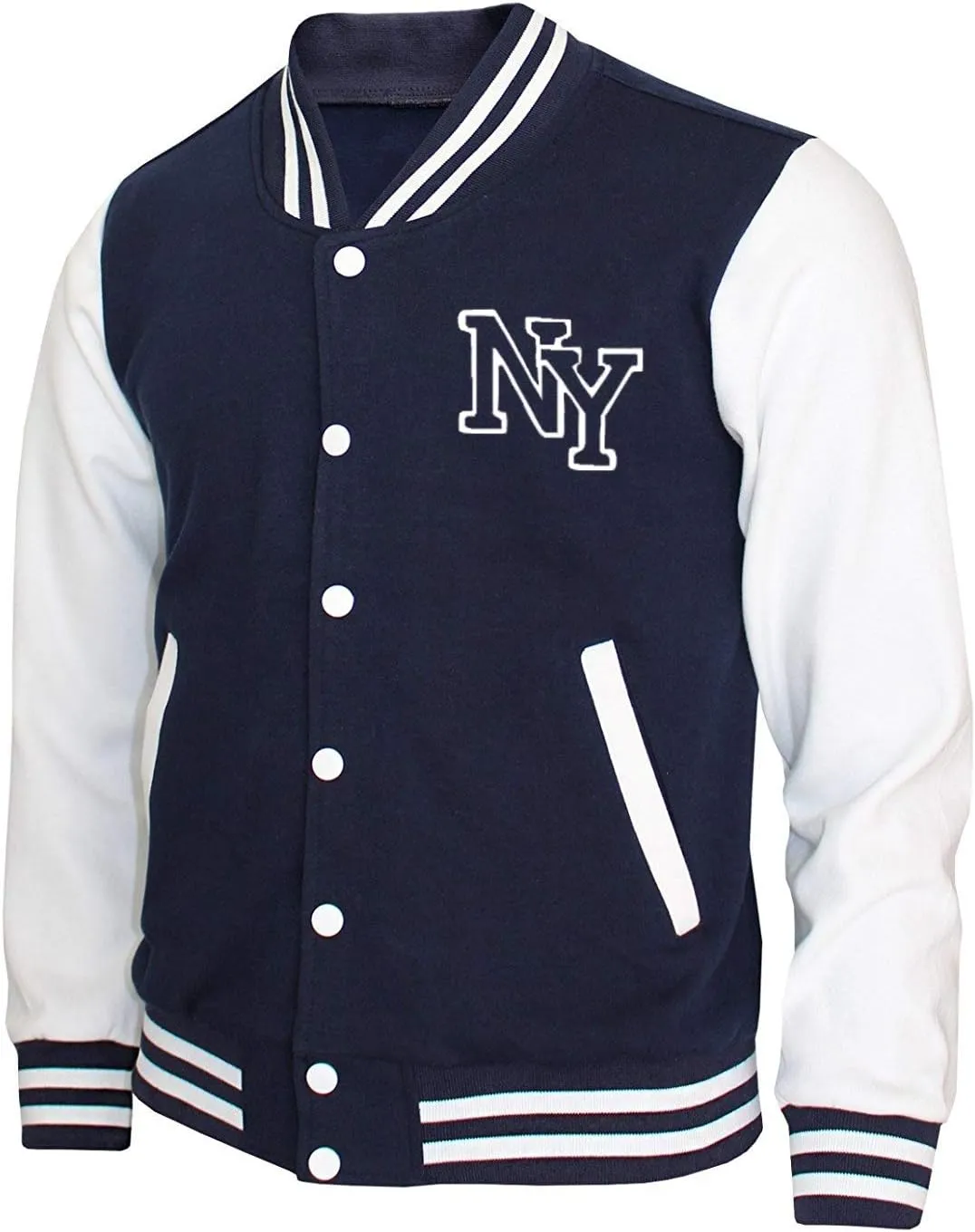 Mens NY Baseball Jacket College Baseball Varsity High School Letterman New York Bomber Fleece Jacket