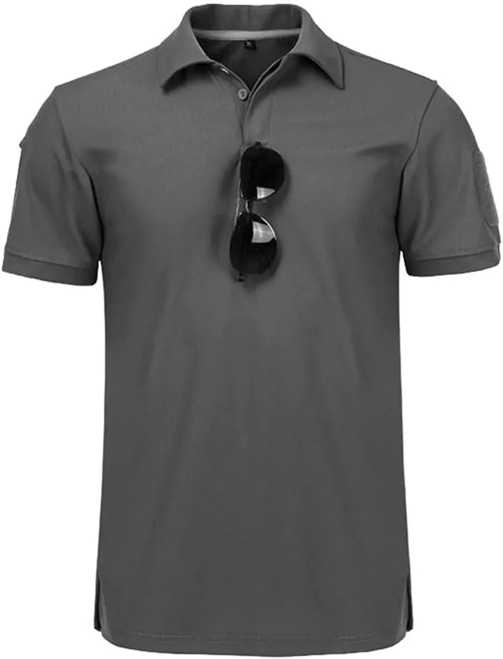 Men's Quick Dry Embroidered Polo Shirts Short Sleeve Collared Shirt