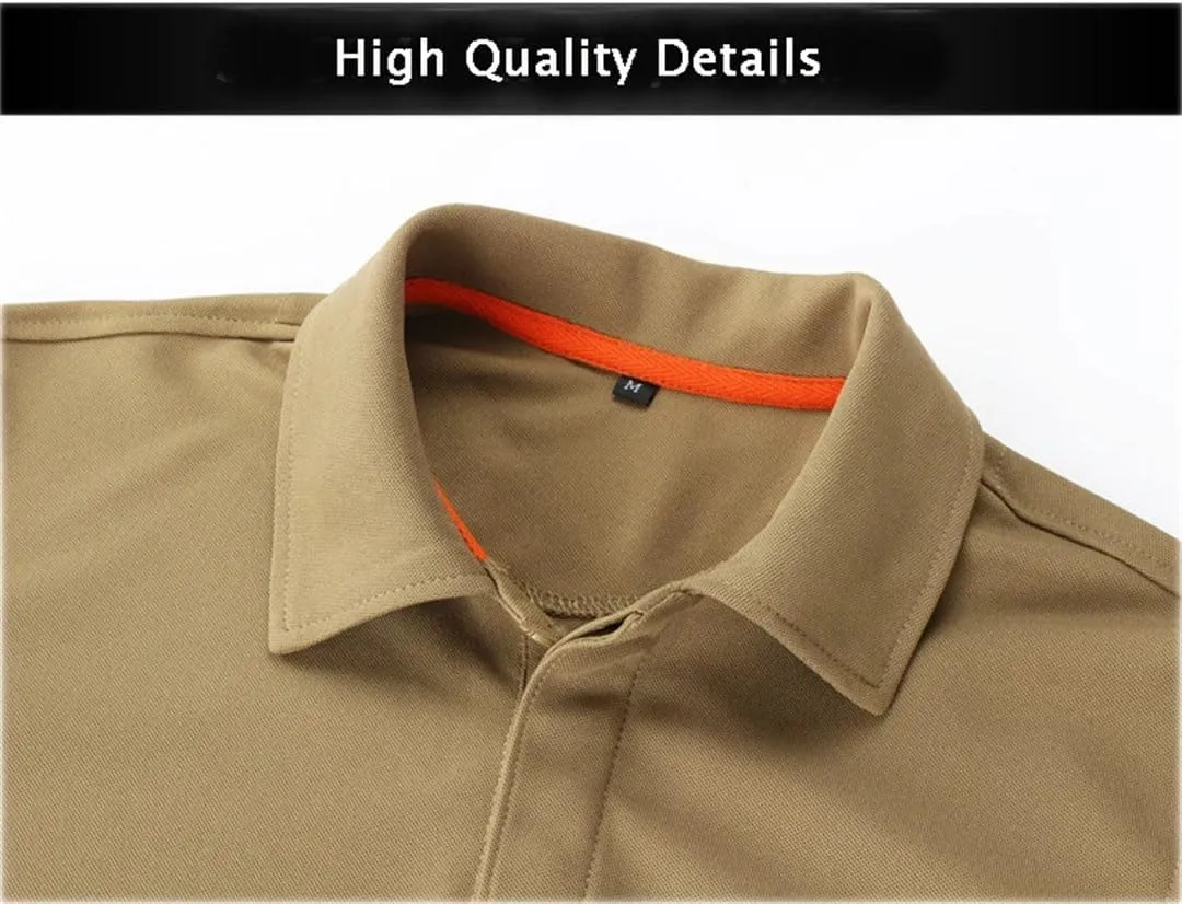 Men's Quick Dry Embroidered Polo Shirts Short Sleeve Collared Shirt