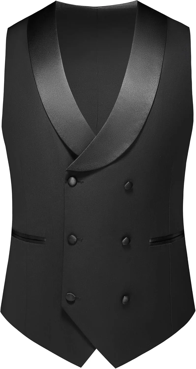 Men's Slim Fit 3-Piece Suit Set - Formal Wedding Tuxedo Suit with Blazer, Vest & Pants for Prom, Business