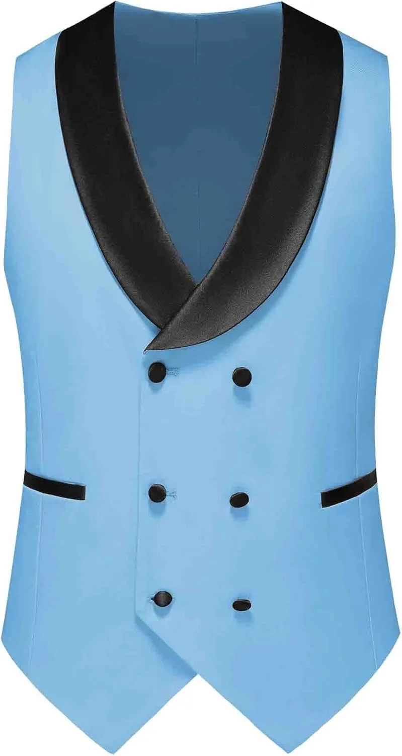 Men's Slim Fit 3-Piece Suit Set - Formal Wedding Tuxedo Suit with Blazer, Vest & Pants for Prom, Business
