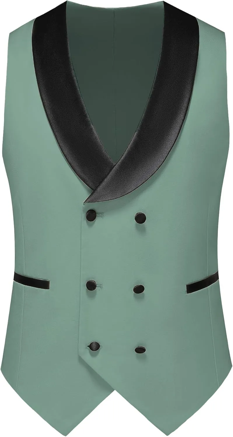 Men's Slim Fit 3-Piece Suit Set - Formal Wedding Tuxedo Suit with Blazer, Vest & Pants for Prom, Business