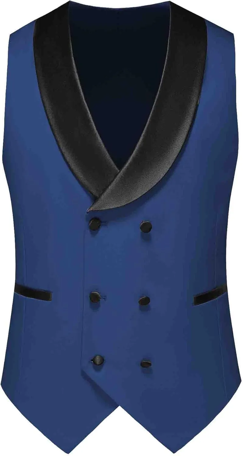 Men's Slim Fit 3-Piece Suit Set - Formal Wedding Tuxedo Suit with Blazer, Vest & Pants for Prom, Business