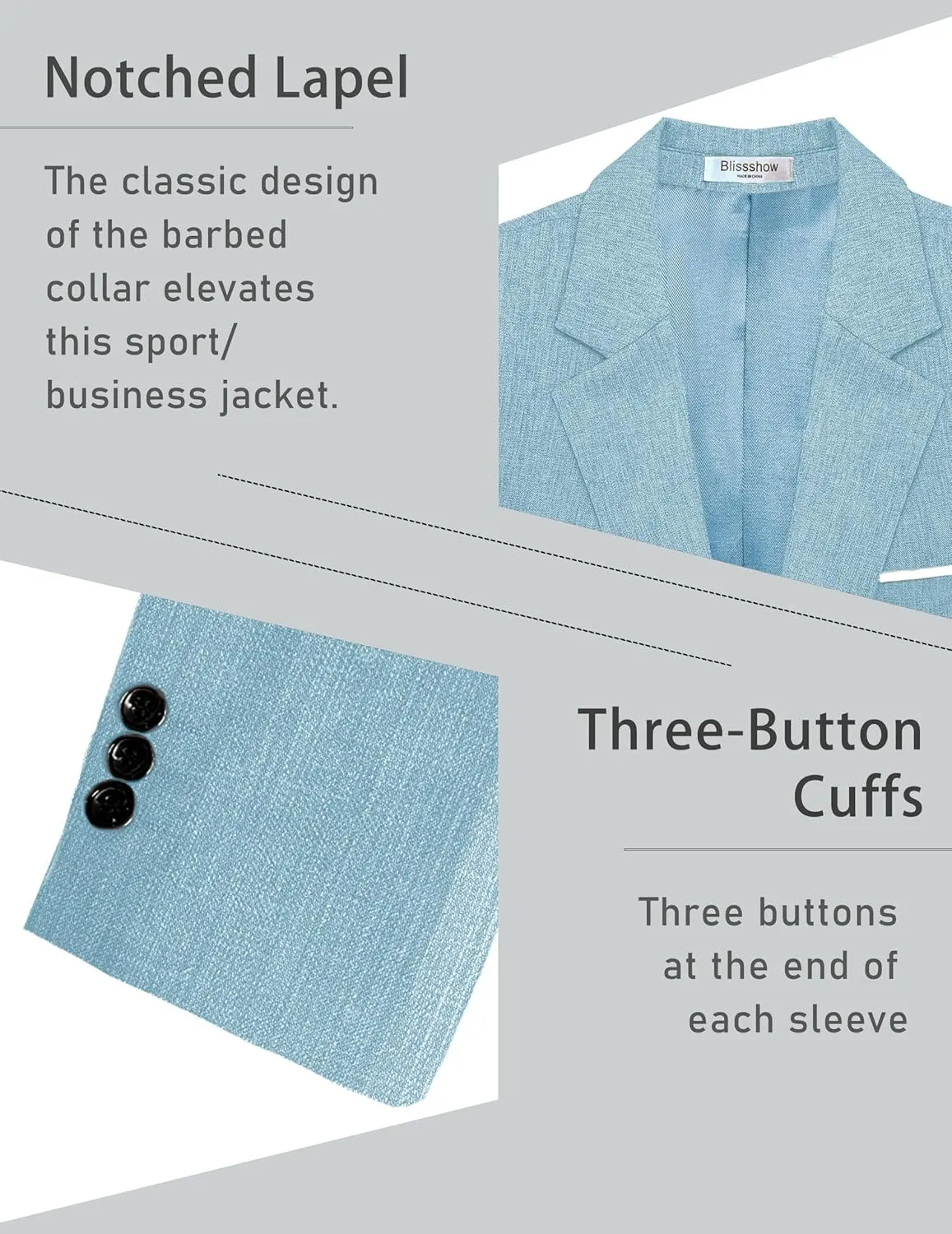 Men's Sport Coat Casual Blazer One Button Lightweight Business Suit Jacket