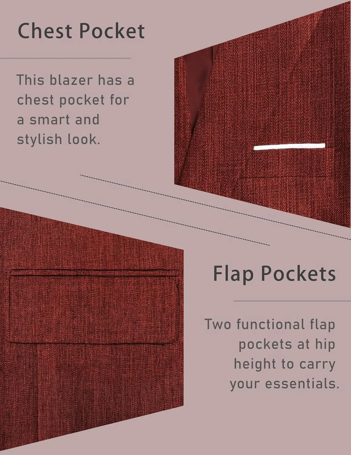 Men's Sport Coat Casual Blazer One Button Lightweight Business Suit Jacket