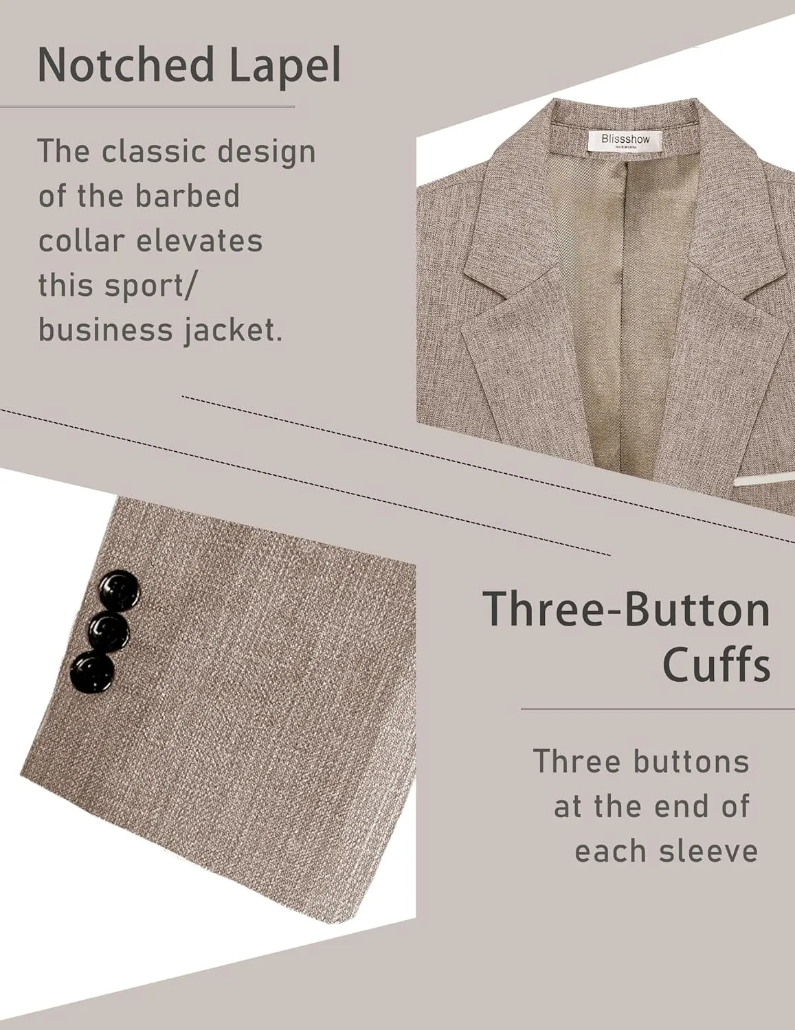 Men's Sport Coat Casual Blazer One Button Lightweight Business Suit Jacket