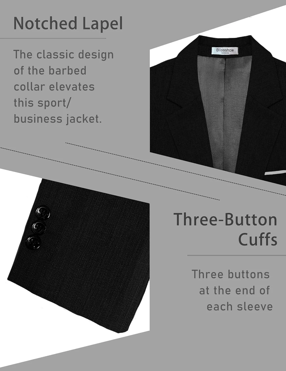 Men's Sport Coat Casual Blazer One Button Lightweight Business Suit Jacket