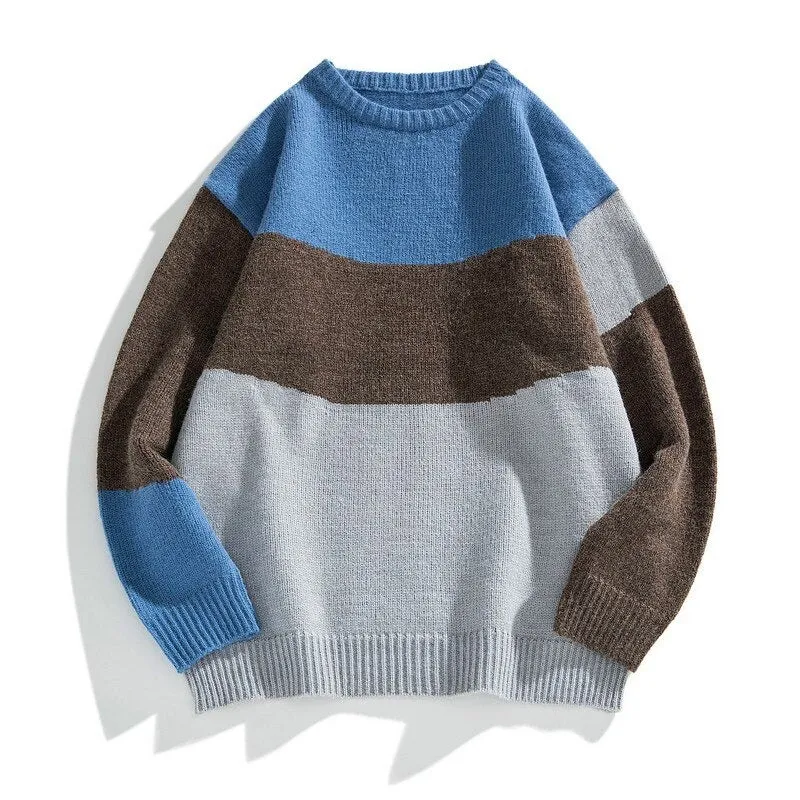 Men's Striped Round Neck Sweater