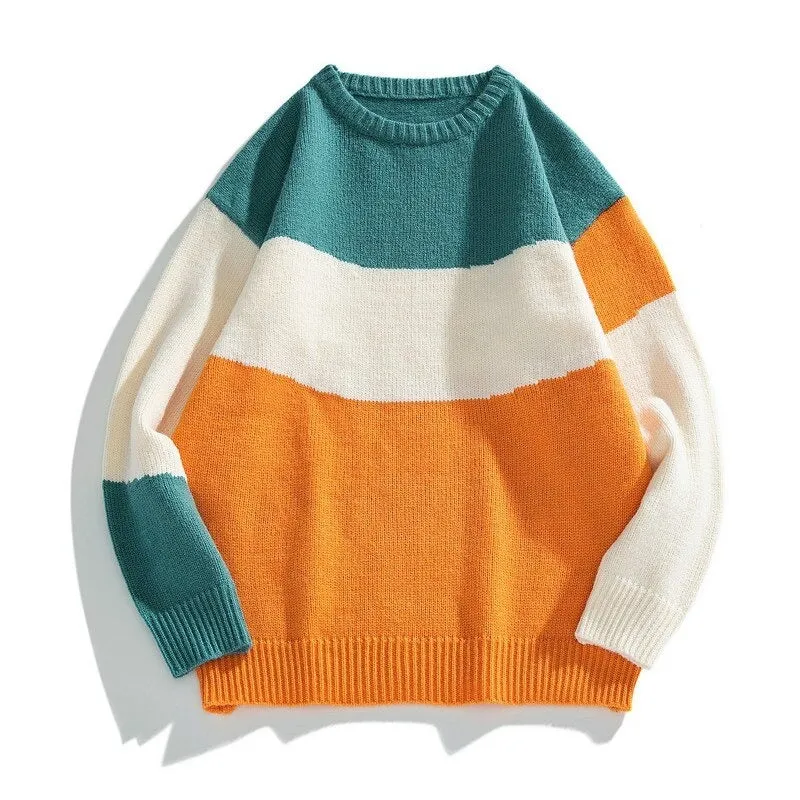 Men's Striped Round Neck Sweater