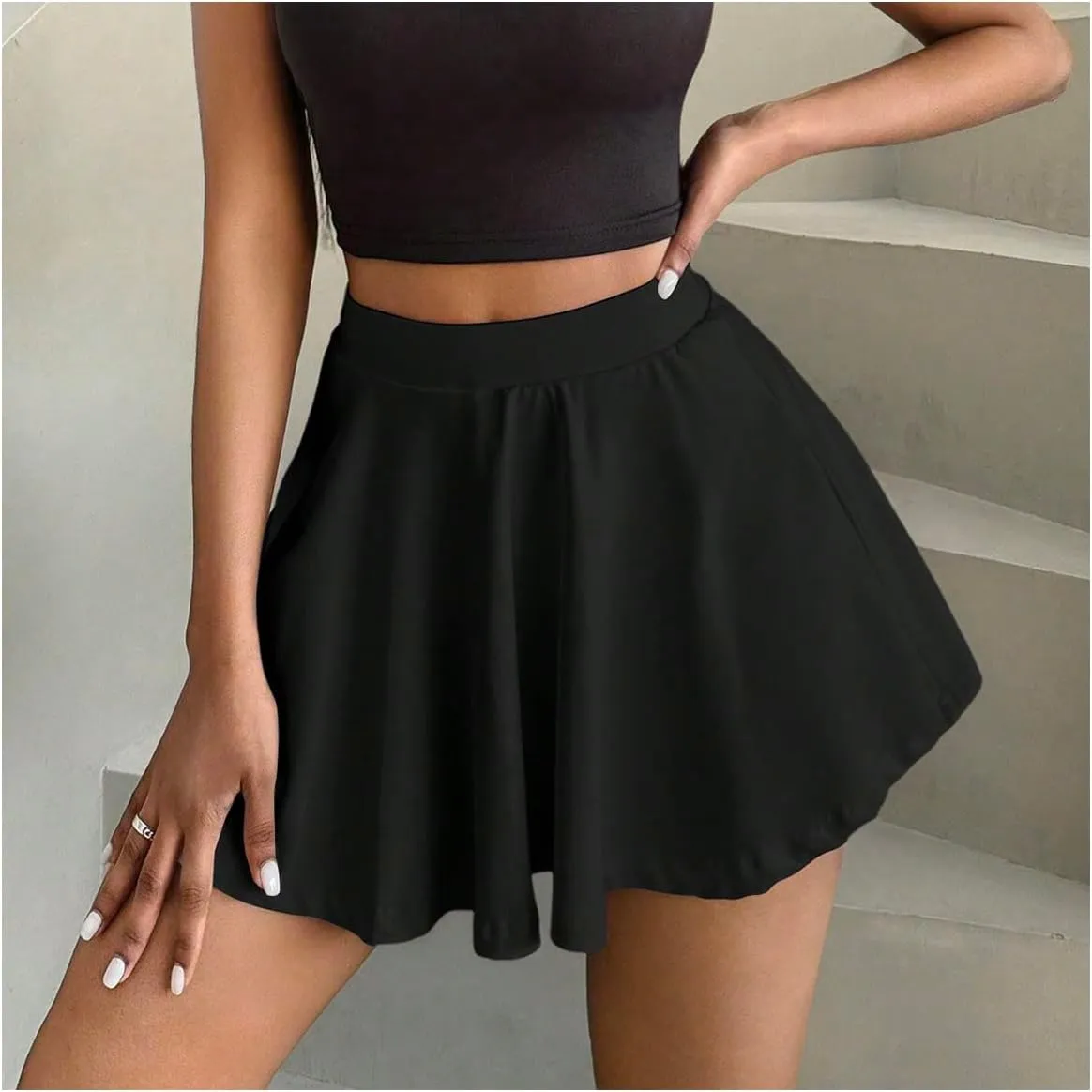 Milumia Women's High Waisted Tennis Skorts Athletic Golf Skirt Shorts with Pockets