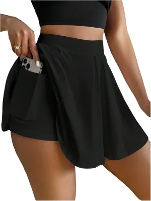 Milumia Women's High Waisted Tennis Skorts Athletic Golf Skirt Shorts with Pockets