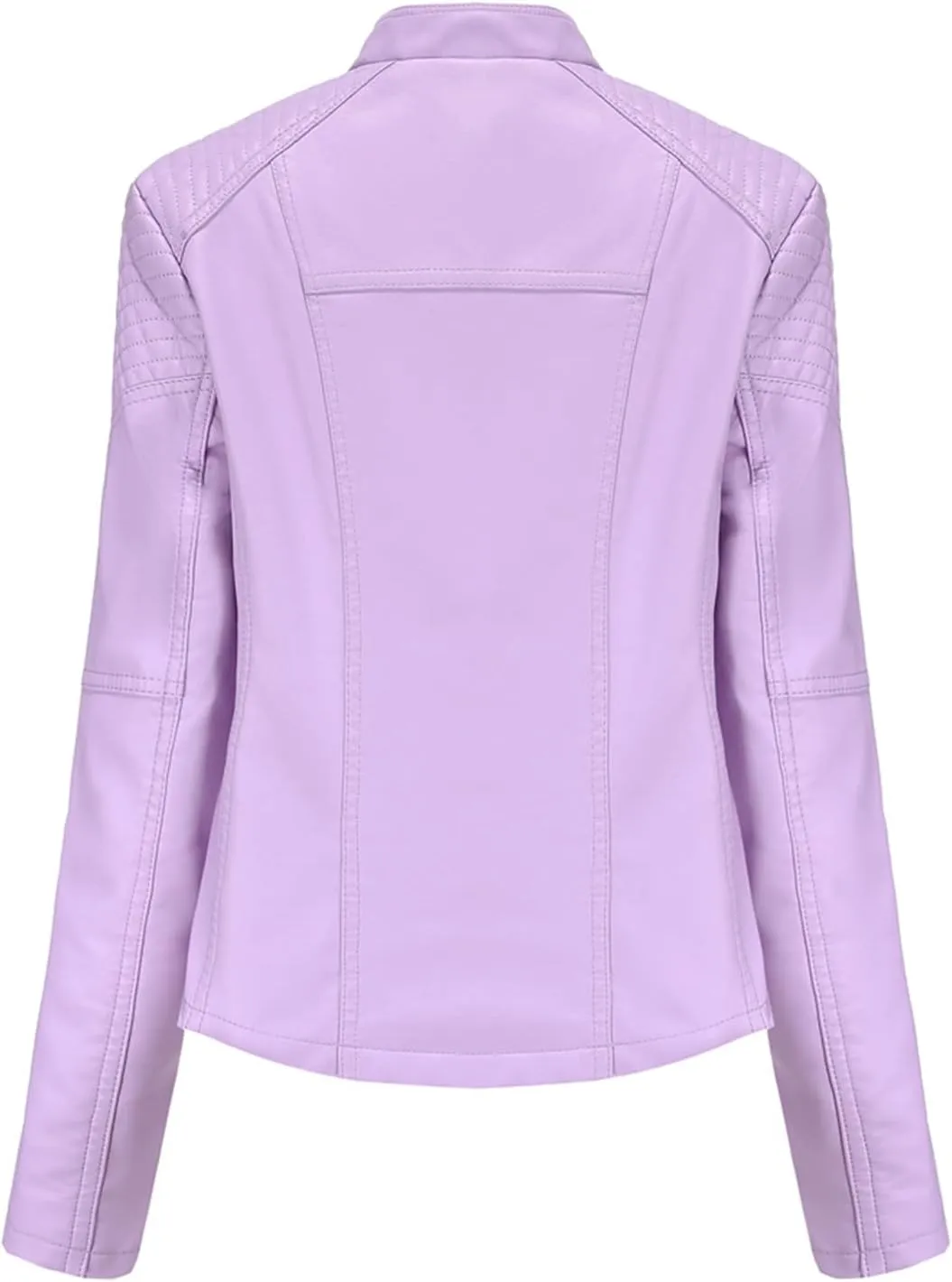 MODFUL Women's Faux Leather Moto Jacket Casual Short Solid Color PU Biker Coat with Pockets