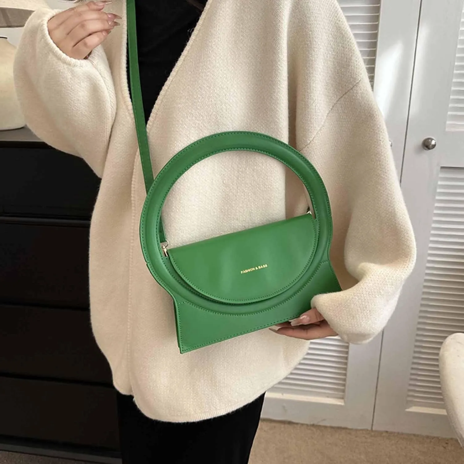 MOLERFO Women's Y2k Retro Top Handle Hobo Bag PU Leather Crossbody Shoulder Bag Handbag Purse Totes Satchels Trendy