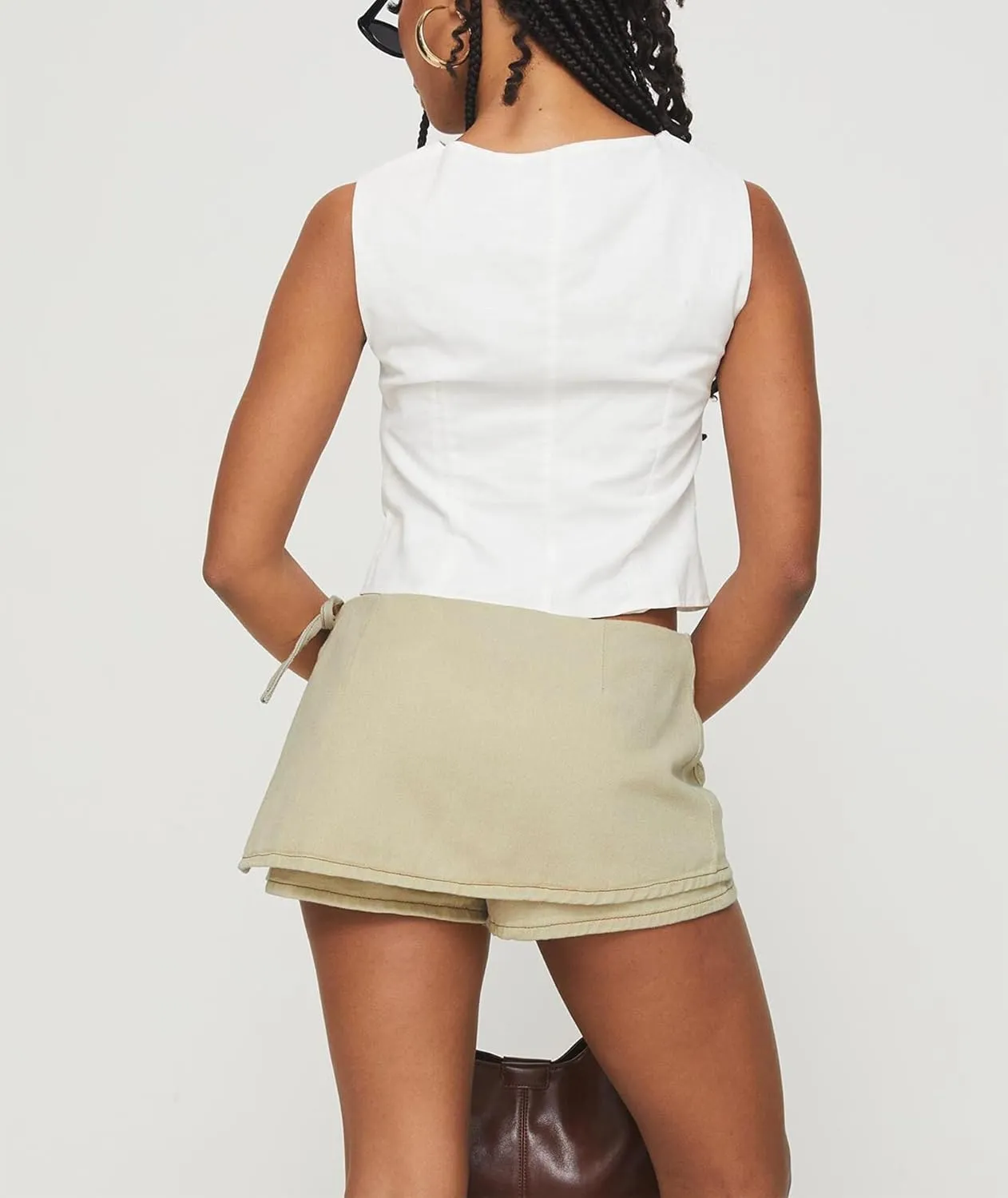 Mxiqqpltky Y2k Cargo Denim Skirt Women Low Rise Bodycon Mini Jean Skirt Shorts Skorts