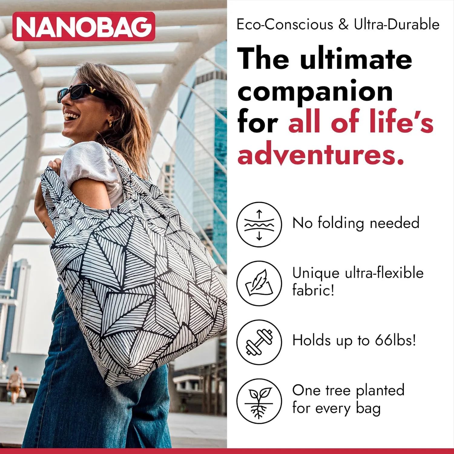 Nanobag Ultra-Lightweight Sling Cross-Body Bag | Perfect for Travel, Shopping & Daily Use | Reusable - Tiny - Eco-Friendly (Sling, Stars)