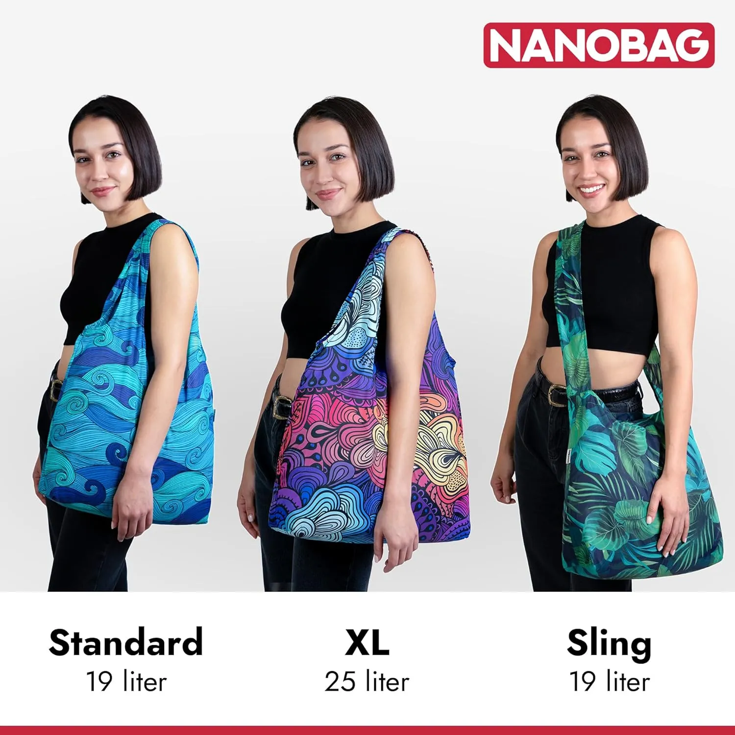 Nanobag Ultra-Lightweight Sling Cross-Body Bag | Perfect for Travel, Shopping & Daily Use | Reusable - Tiny - Eco-Friendly (Sling, Stars)