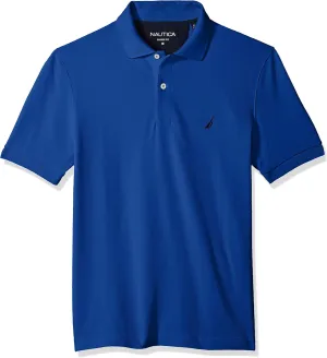 Nautica Men's Classic Short Sleeve Solid Cotton Pique Polo Shirt