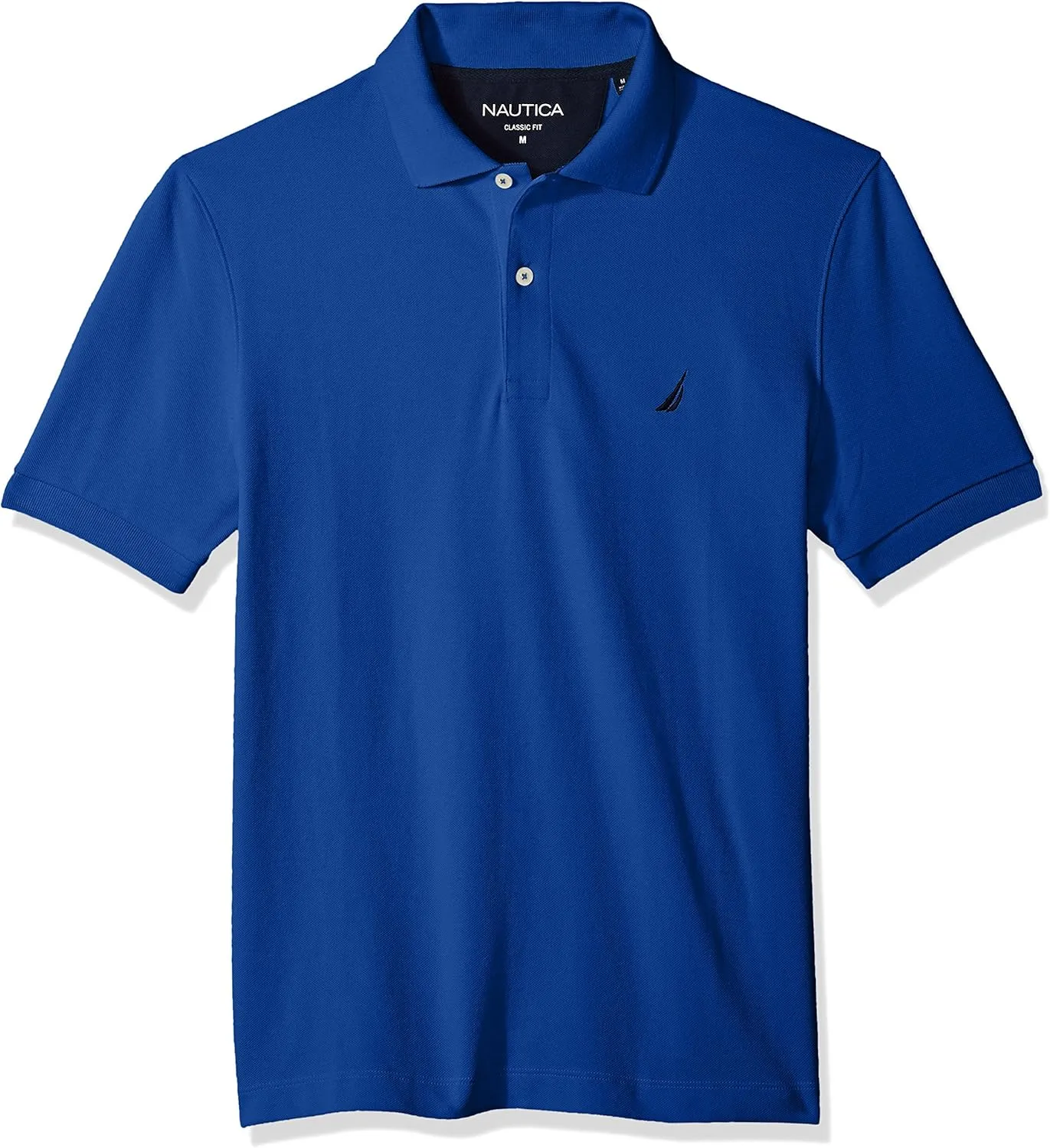 Nautica Men's Classic Short Sleeve Solid Cotton Pique Polo Shirt