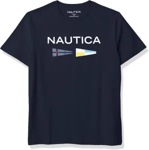 Nautica Men's Sustainably Crafted Logo Signal Flag Graphic T-Shirt