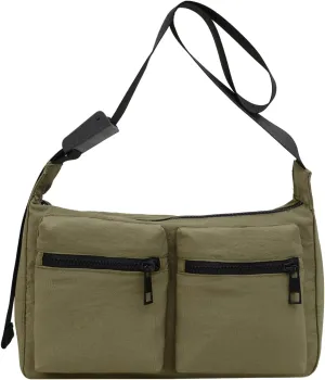 Nylon Crossbody Messenger Bag for Women, Casual Shoulder Bag Hobo Tote Bag with Multiple Pockets for Work College Daily