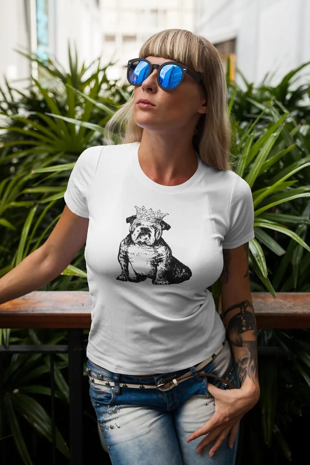Old Glory British Bulldog Crown Womens Organic T Shirt