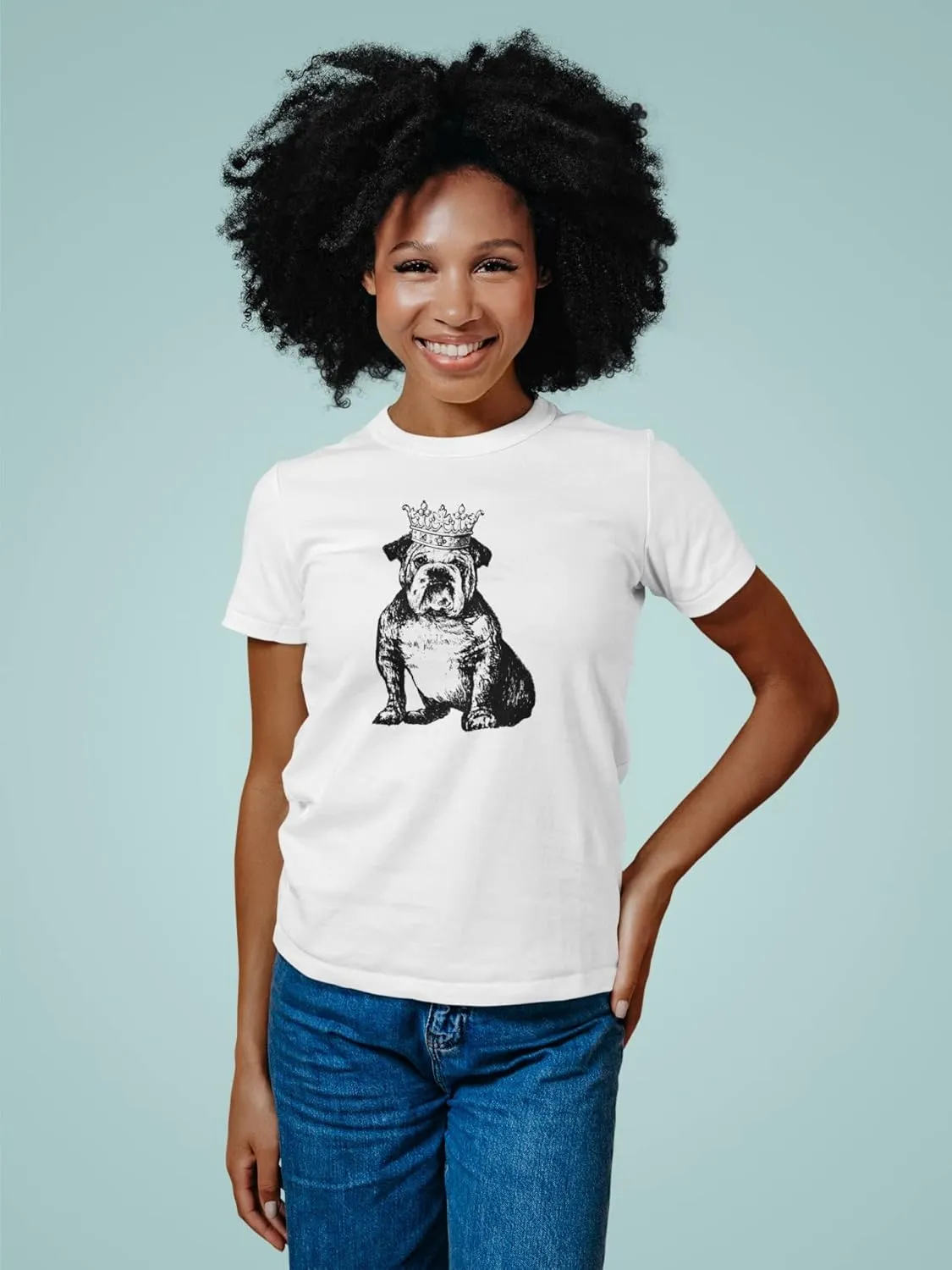 Old Glory British Bulldog Crown Womens Organic T Shirt