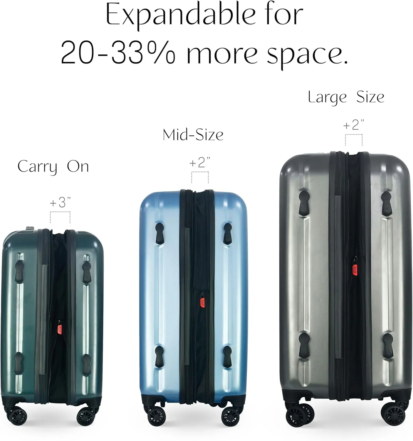 Olympia U.S.A. Shadow 21" Carry-On Luggage  Expandable Hardside Suitcases with Double-Spinner Wheels, Telescoping Handle, Utility Hook & Hidden Laptop Compartment (Elemental Blue)
