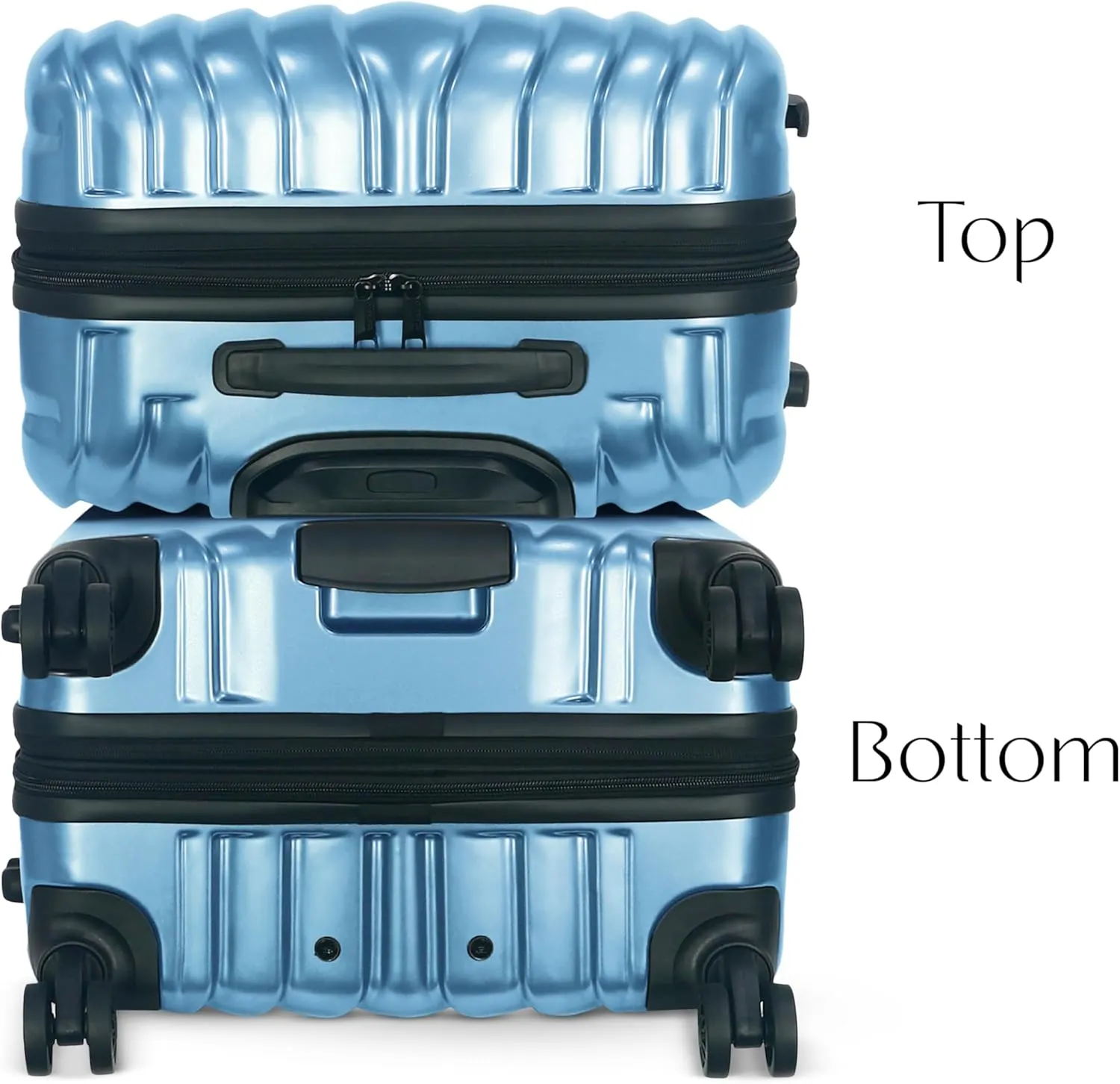 Olympia U.S.A. Shadow 21" Carry-On Luggage  Expandable Hardside Suitcases with Double-Spinner Wheels, Telescoping Handle, Utility Hook & Hidden Laptop Compartment (Elemental Blue)