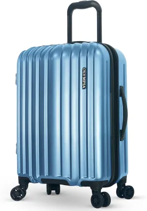 Olympia U.S.A. Shadow 21" Carry-On Luggage  Expandable Hardside Suitcases with Double-Spinner Wheels, Telescoping Handle, Utility Hook & Hidden Laptop Compartment (Elemental Blue)
