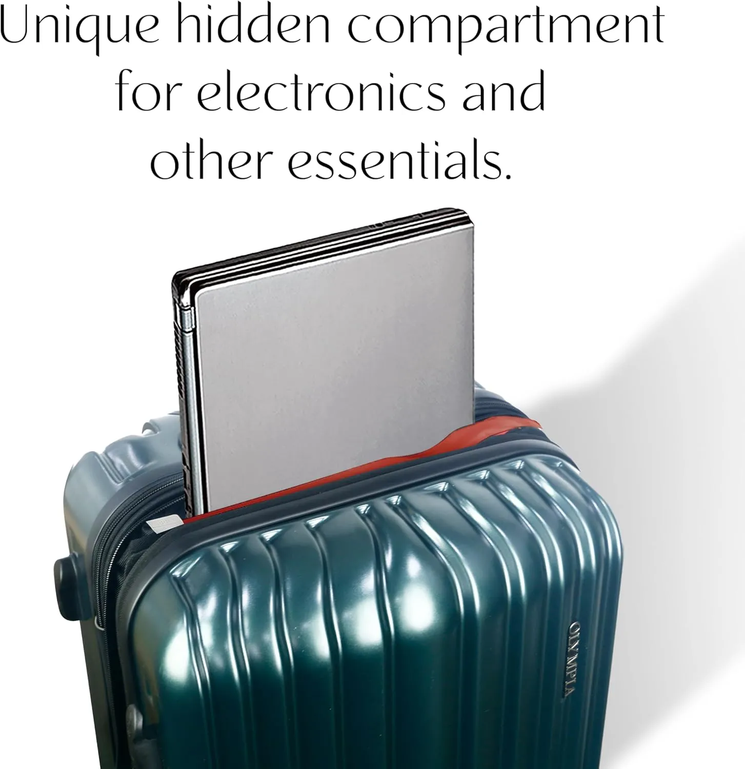 Olympia U.S.A. Shadow 21" Carry-On Luggage  Expandable Hardside Suitcases with Double-Spinner Wheels, Telescoping Handle, Utility Hook & Hidden Laptop Compartment (Forest Night)