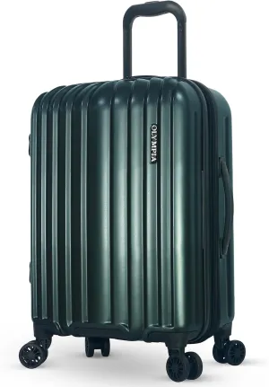 Olympia U.S.A. Shadow 21" Carry-On Luggage  Expandable Hardside Suitcases with Double-Spinner Wheels, Telescoping Handle, Utility Hook & Hidden Laptop Compartment (Forest Night)
