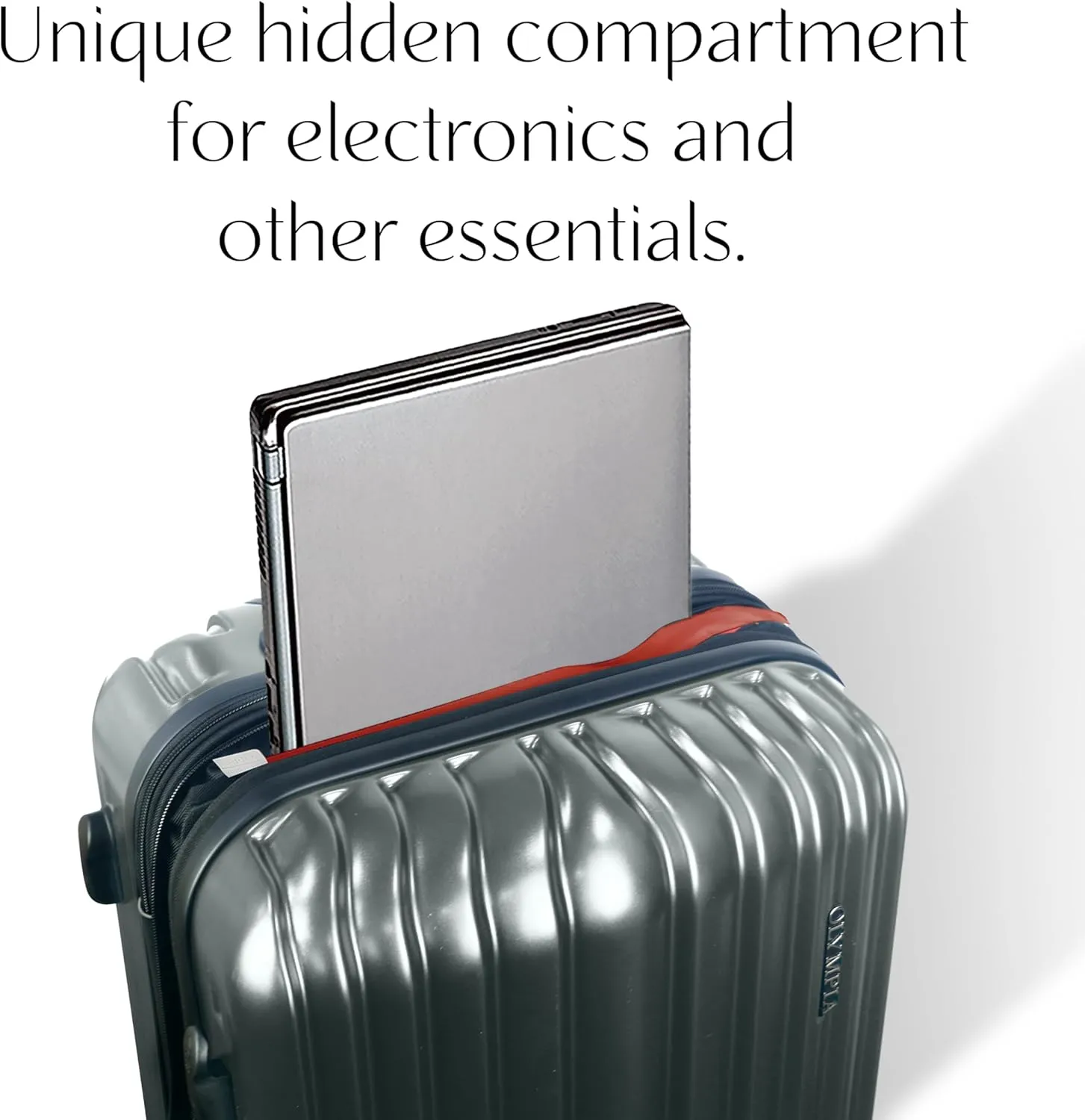 Olympia U.S.A. Shadow 21" Carry-On Luggage  Expandable Hardside Suitcases with Double-Spinner Wheels, Telescoping Handle, Utility Hook & Hidden Laptop Compartment (Smoke Gray)