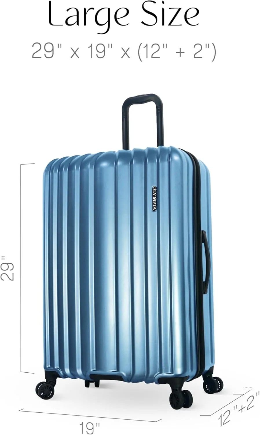 Olympia U.S.A. Shadow 29" Large-Size Checked Luggage  Expandable Hardside Suitcases with Double-Spinner Wheels, Telescoping Handle & Utility Hook (Elemental Blue)