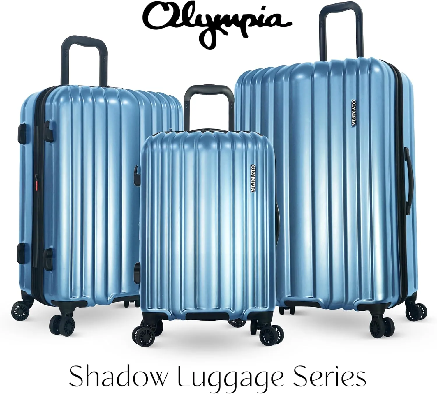 Olympia U.S.A. Shadow 29" Large-Size Checked Luggage  Expandable Hardside Suitcases with Double-Spinner Wheels, Telescoping Handle & Utility Hook (Elemental Blue)