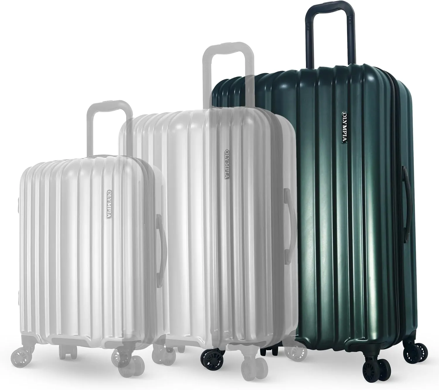 Olympia U.S.A. Shadow 29" Large-Size Checked Luggage  Expandable Hardside Suitcases with Double-Spinner Wheels, Telescoping Handle & Utility Hook (Forest Night)