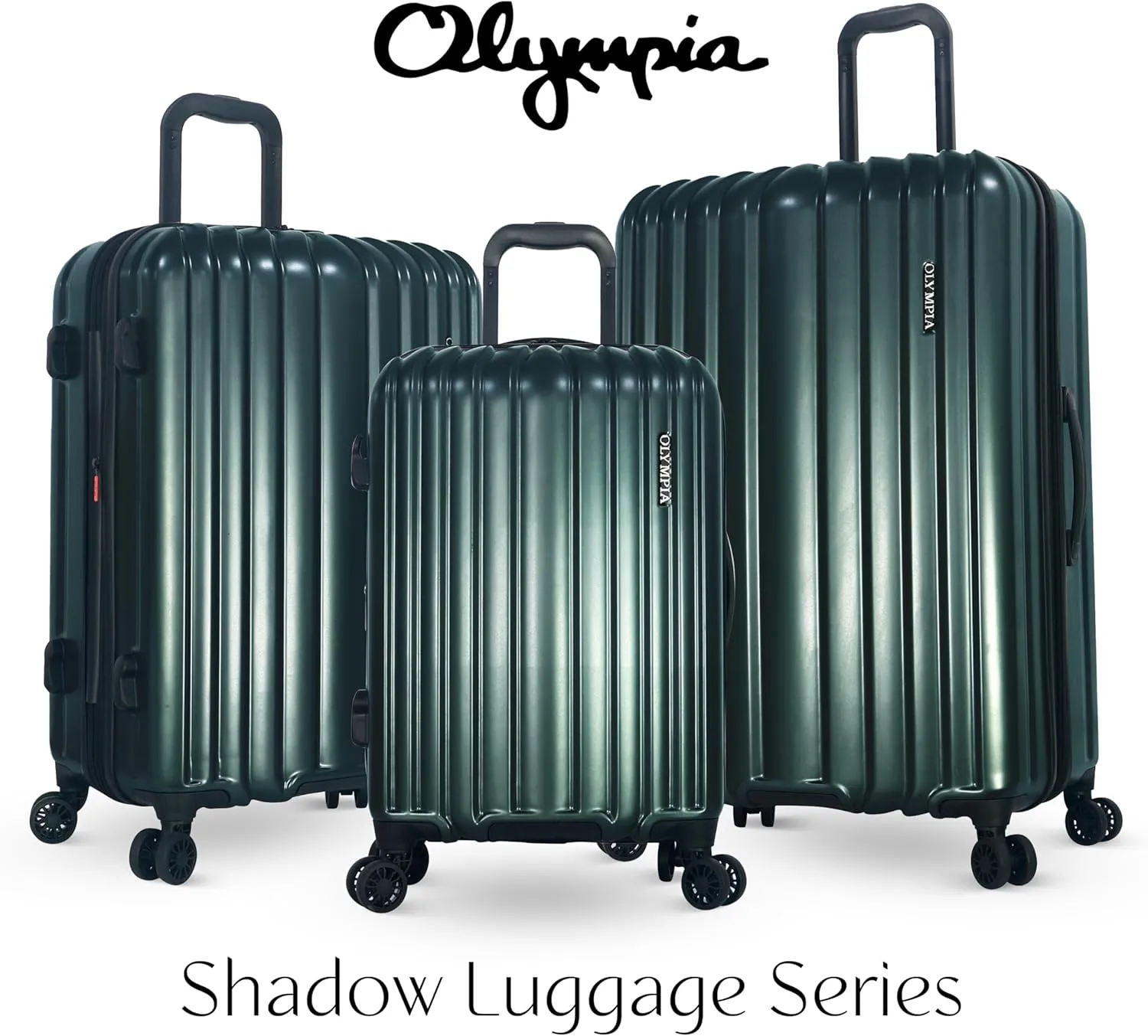 Olympia U.S.A. Shadow 29" Large-Size Checked Luggage  Expandable Hardside Suitcases with Double-Spinner Wheels, Telescoping Handle & Utility Hook (Forest Night)