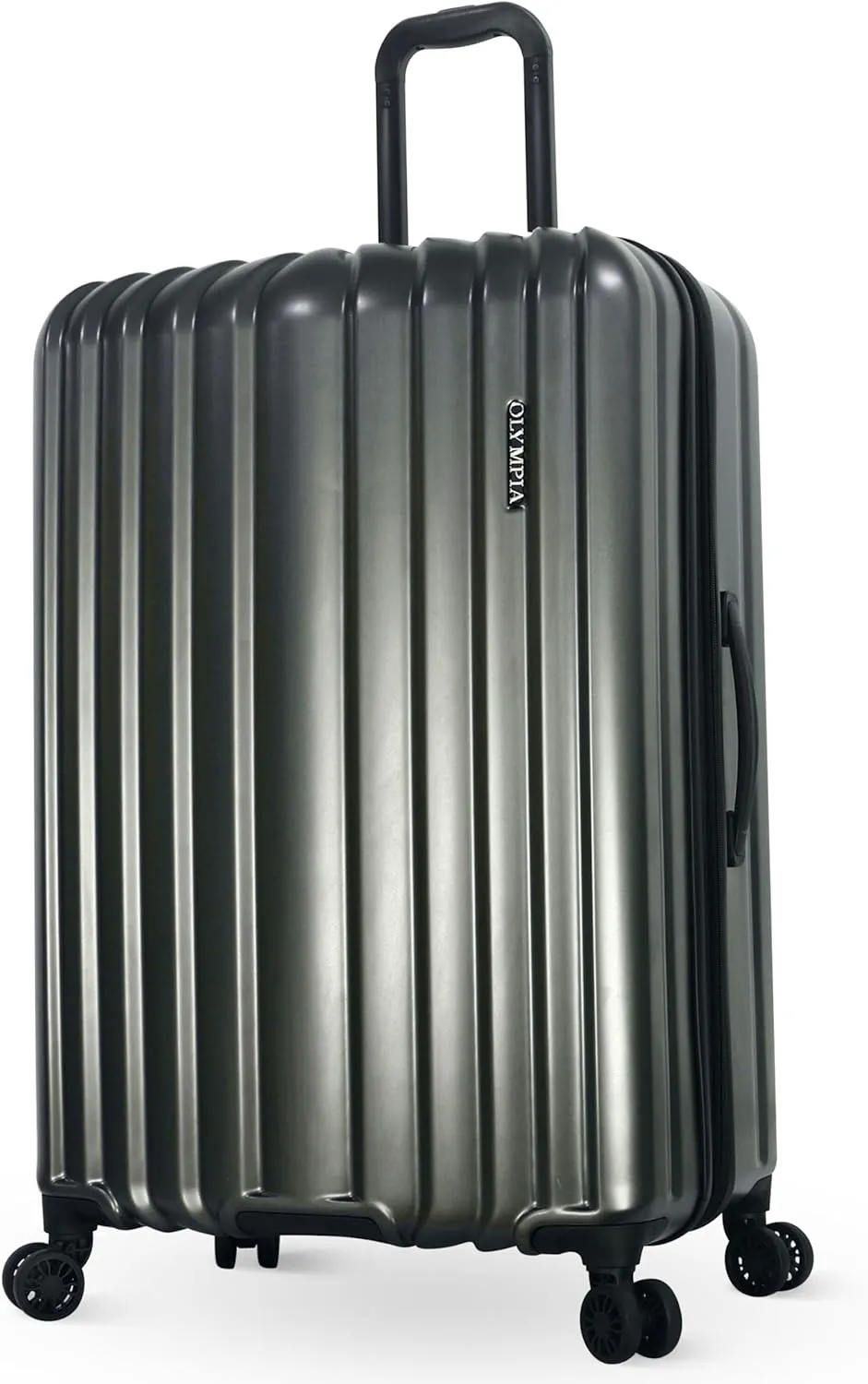 Olympia U.S.A. Shadow 29" Large-Size Checked Luggage  Expandable Hardside Suitcases with Double-Spinner Wheels, Telescoping Handle & Utility Hook (Smoke Gray)