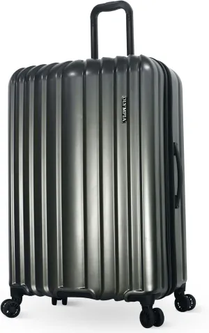 Olympia U.S.A. Shadow 29" Large-Size Checked Luggage  Expandable Hardside Suitcases with Double-Spinner Wheels, Telescoping Handle & Utility Hook (Smoke Gray)