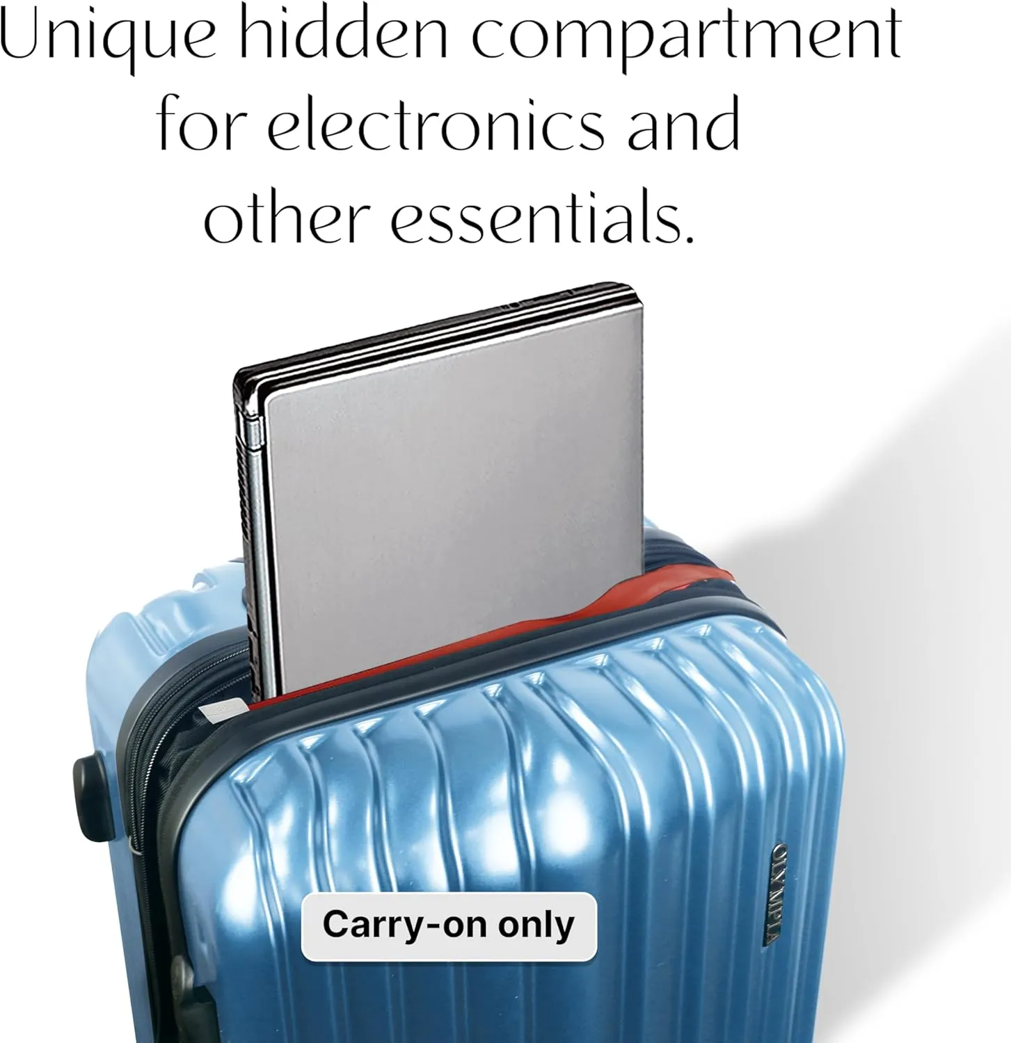 Olympia U.S.A. Shadow 3-Piece Luggage Set (21", 25", 29")  Expandable Hardside Suitcases with Double-Spinner Wheels, Telescoping Handle, Utility Hook & Hidden Laptop Compartment (Elemental Blue)