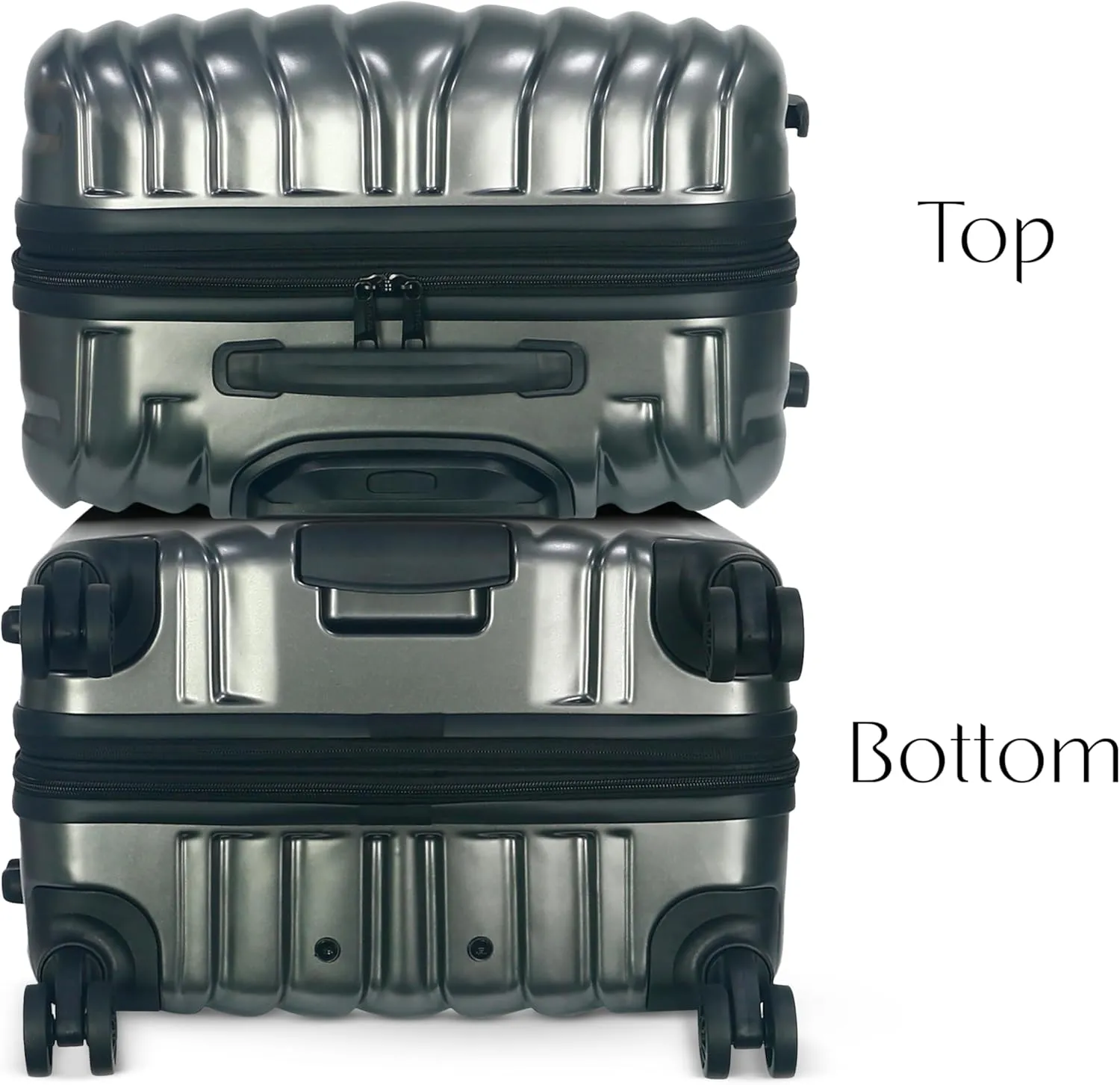 Olympia U.S.A. Shadow 3-Piece Luggage Set (21", 25", 29")  Expandable Hardside Suitcases with Double-Spinner Wheels, Telescoping Handle, Utility Hook & Hidden Laptop Compartment (Smoke Gray)