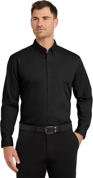 Port Authority Men's Long Sleeve Carefree Button-Down Poplin Shirt