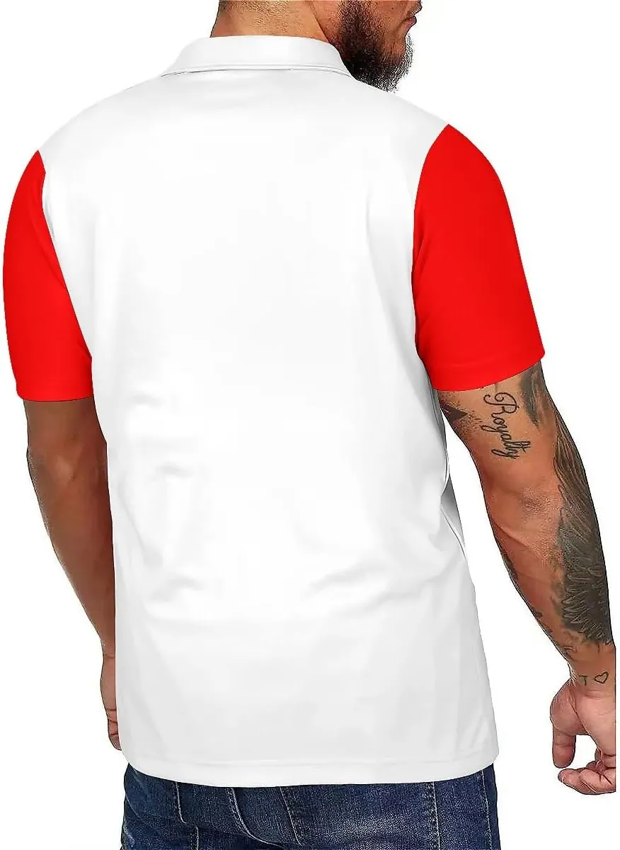 QIVICIMA Men's National Flags Polo Shirt Short Sleeve France 2024 Print Golf Polo Athletic Tops