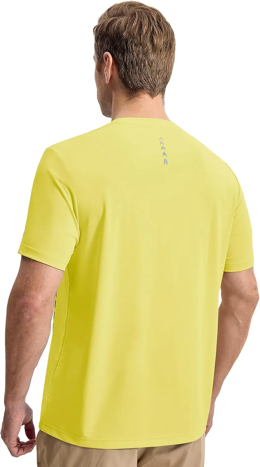 Rdruko Mens Athletic Shirts Dry Fit Short Sleeve Moisture Wicking Workout Shirts Breathable Cool Running Gym T-Shirt