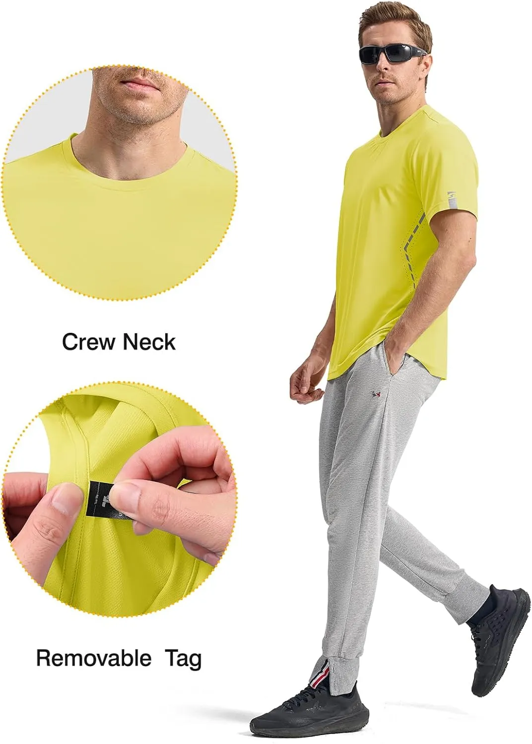Rdruko Mens Athletic Shirts Dry Fit Short Sleeve Moisture Wicking Workout Shirts Breathable Cool Running Gym T-Shirt