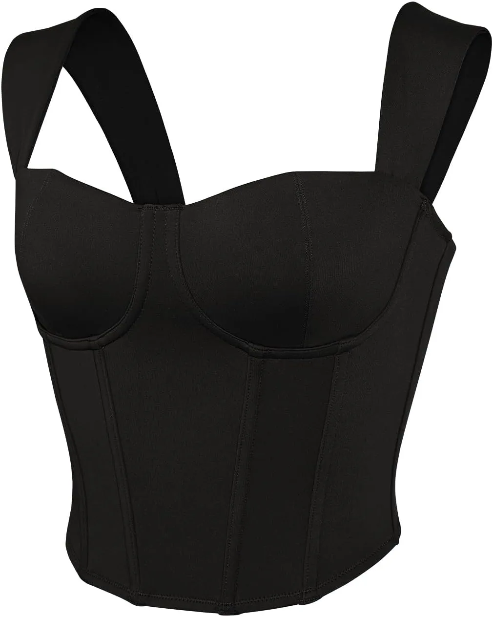 REORIA Womens Sleeveless Sweetheart Neck Bustier Corset Back Zipper Y2K Going Out Crop Tops 2025 Trendy