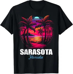 Retro Sarasota Florida Sunset Vintage Vacation Souvenir T-Shirt