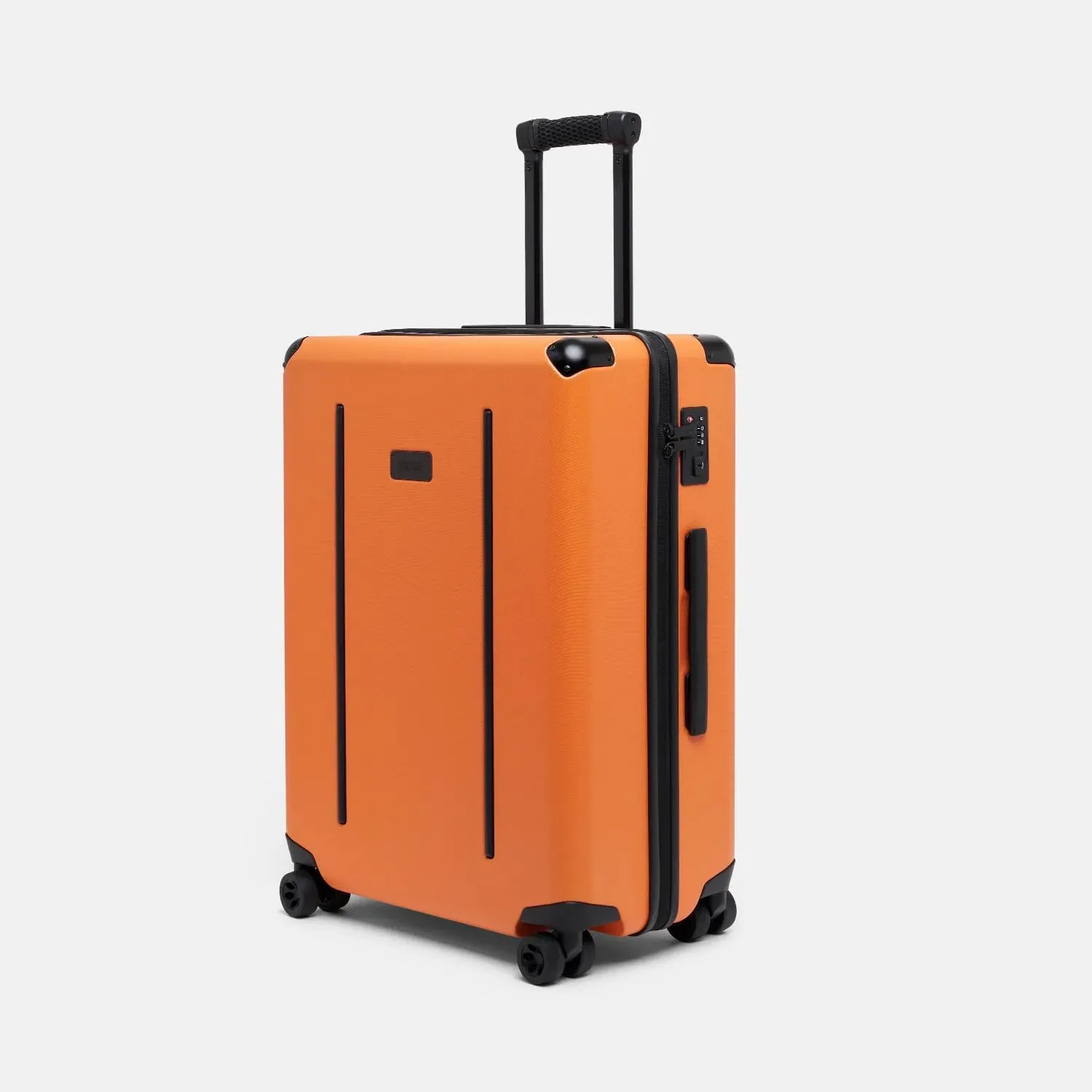 Ridge Check In Luggage - German Makrolon Polycarbonate Shell - TSA-Approved Lock with 360 Spinner Wheels (Basecamp Orange)