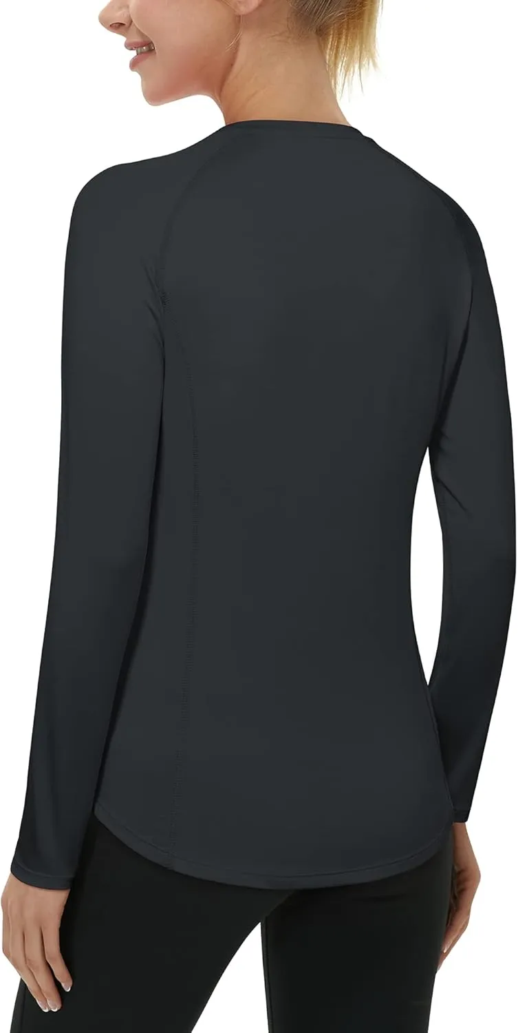 Roadbox Women's Long Sleeve UV Sun Shirts UPF 50  Workout Swim Rash Guard Tops