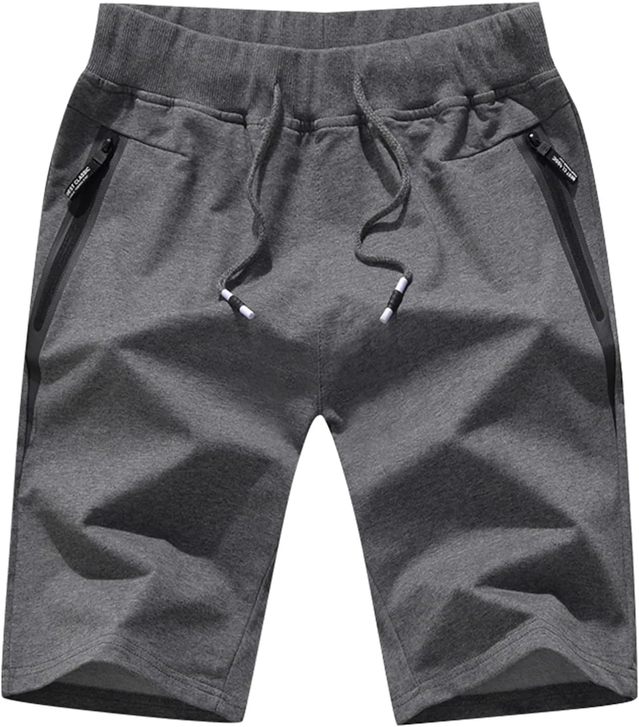 RTRDE Men's Shorts Casual Drawstring Summer Beach Shorts with Elastic Waist and Zipper Pockets